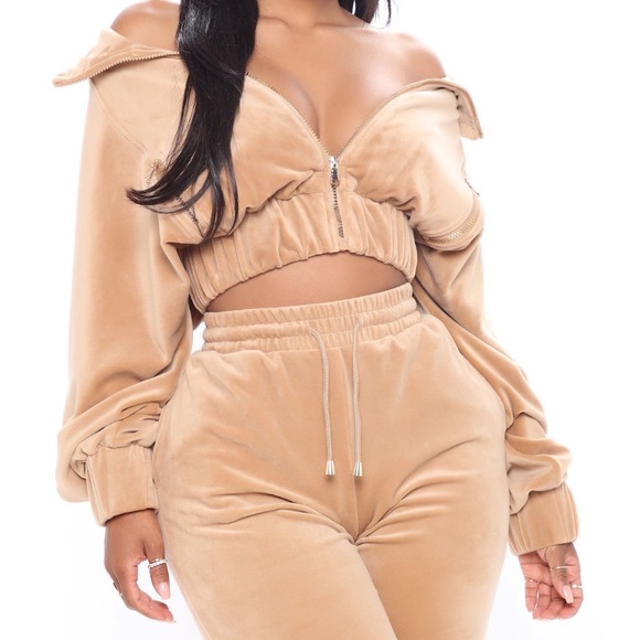 Fashion Nova Pants - Tell me what you want jogger velour set